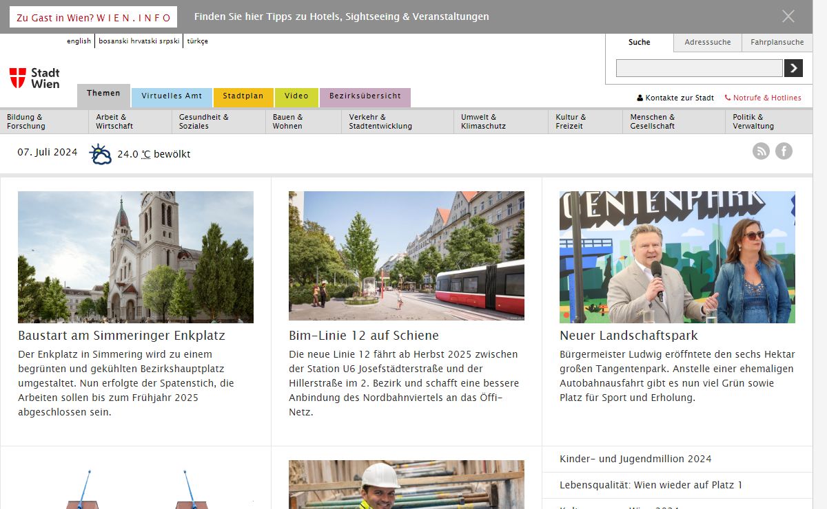 Stadt Wien - Offizielle & aktuelle Infos und Services der Wiener Stadtverwaltung - startseite.wien.gv.at