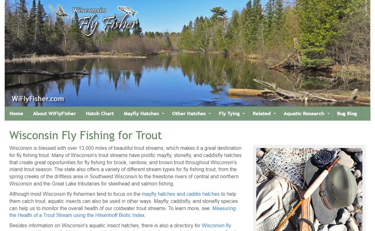 🐟 Wisconsin Fly fishing for trout including, fly patterns, mayfly hatches and how to guides