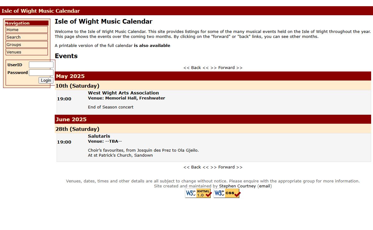 WightMusic.com: Isle of Wight Music Calendar