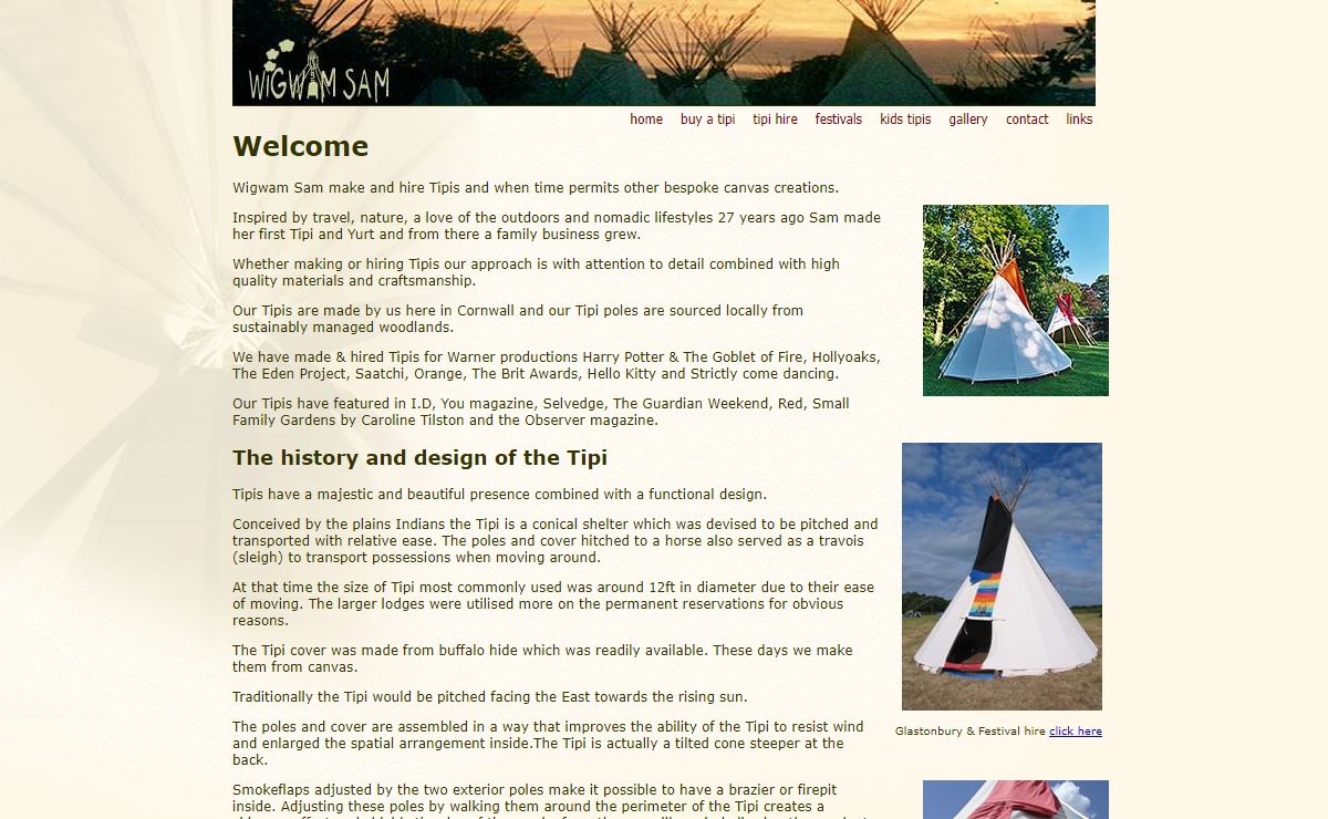 tipis / teepees by wigwam sam cornwall