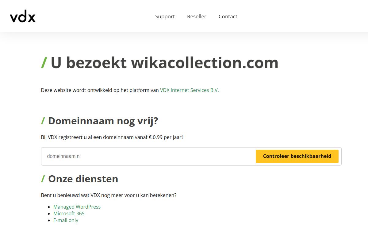 Deze website wordt ontwikkeld op het platform van VDX Internet Services B.V.