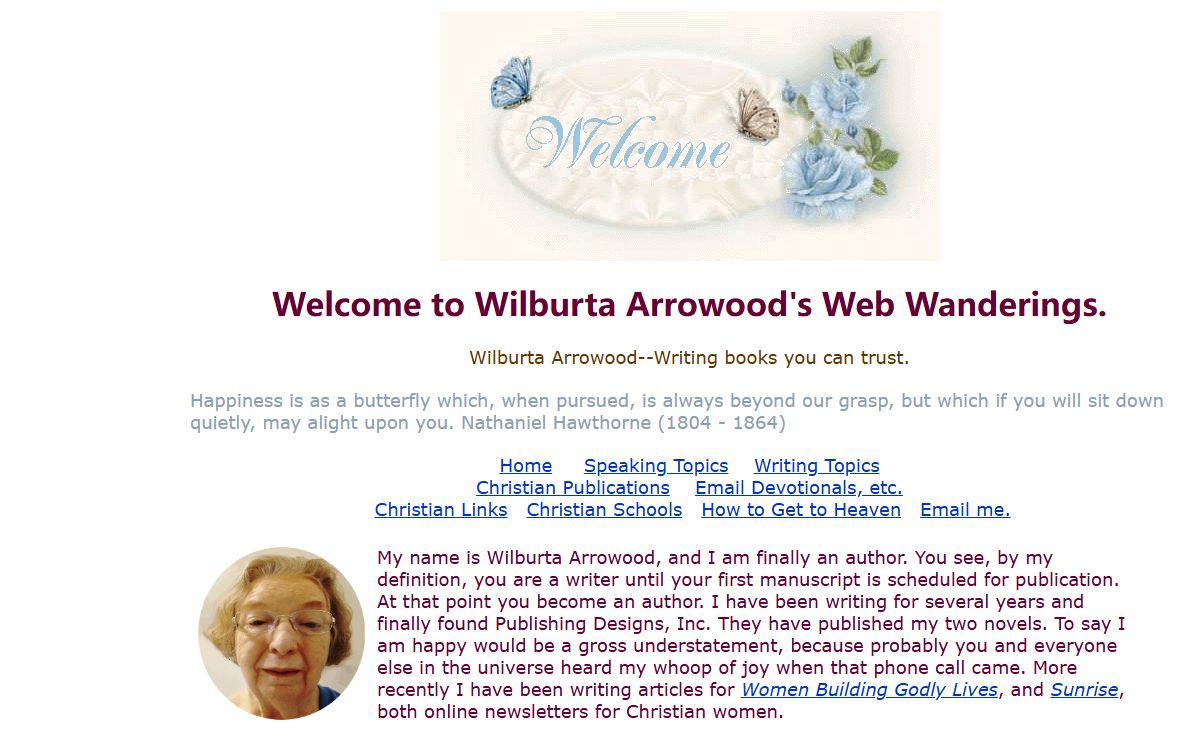 Wilburta Arrowood's Web Wanderings