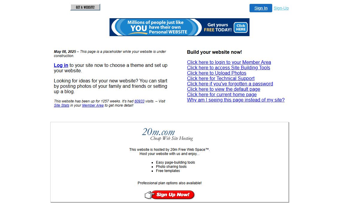 My Free website on 20m Free Web Space™