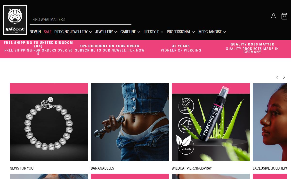 Wildcat Online Piercing Shop - The Wildcat Collection