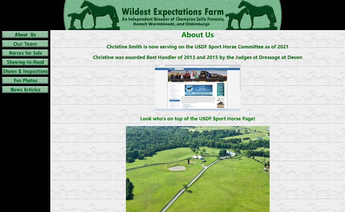 Wildest Expectations Farm: Breeding Fine Selle Francais horses