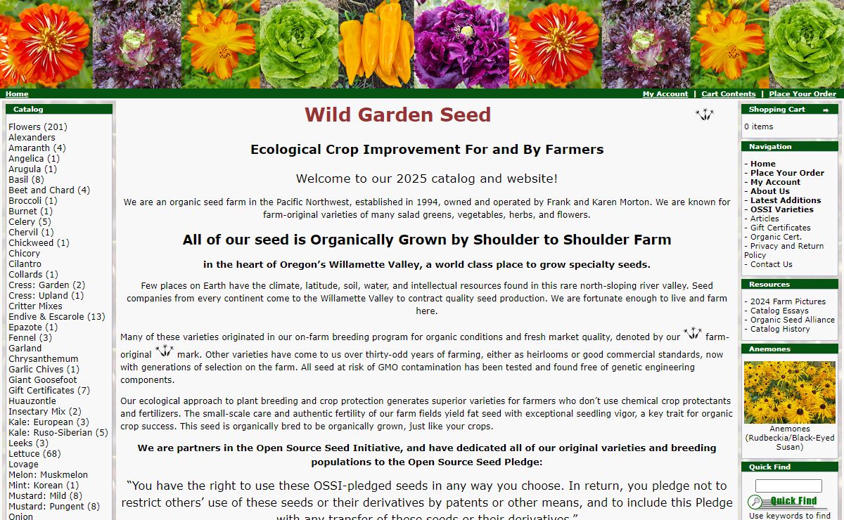 Certified Organic Seed From Wild Garden Seed