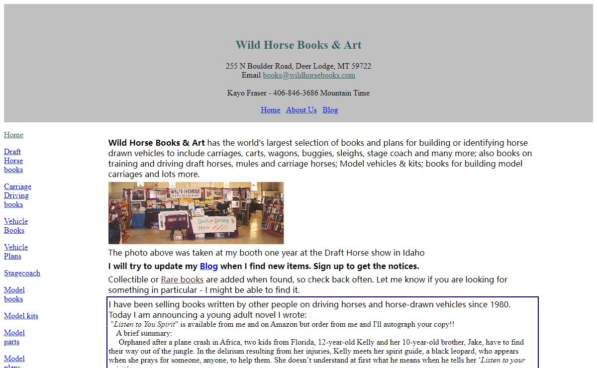 Wild Horse Books & Art, horse drawn vehicle books and plans for wagon, cart, carriage, stagecoach