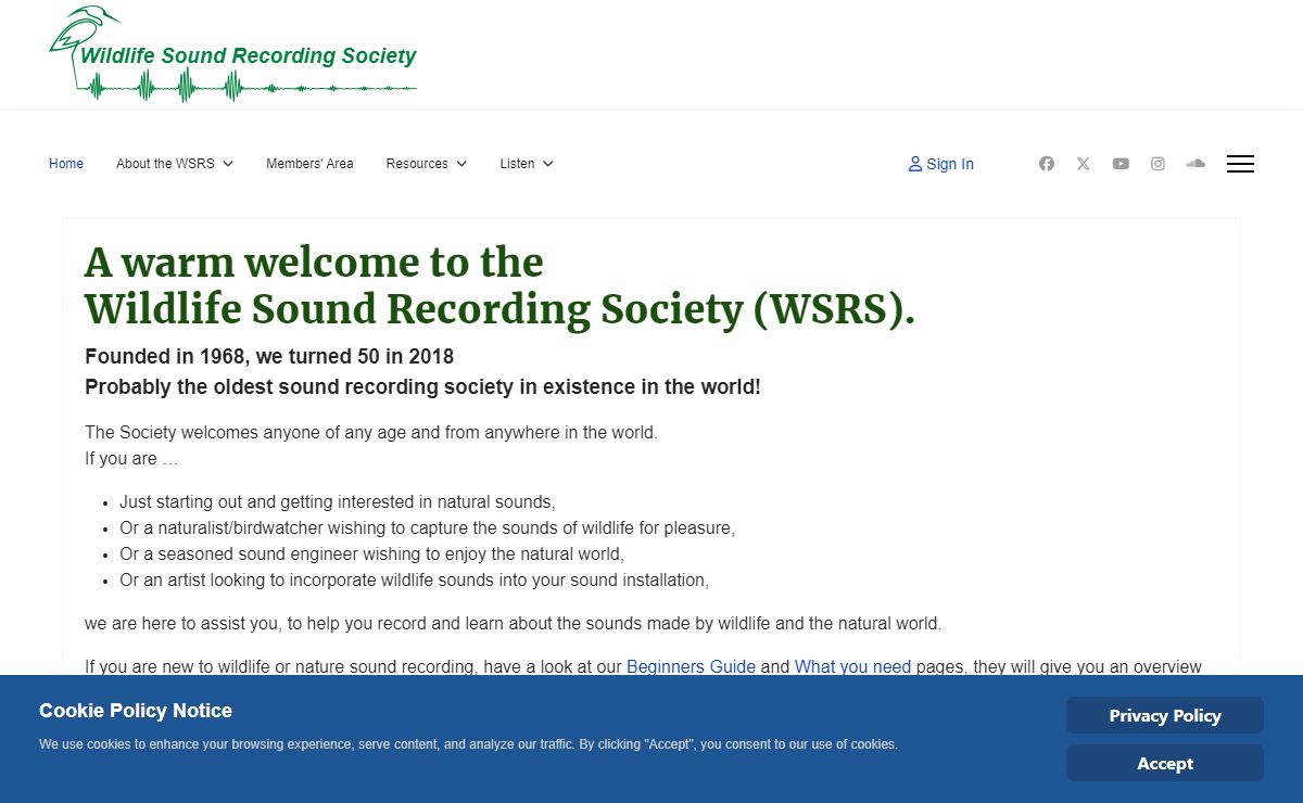 Home - Wildlife Sound Recording Society