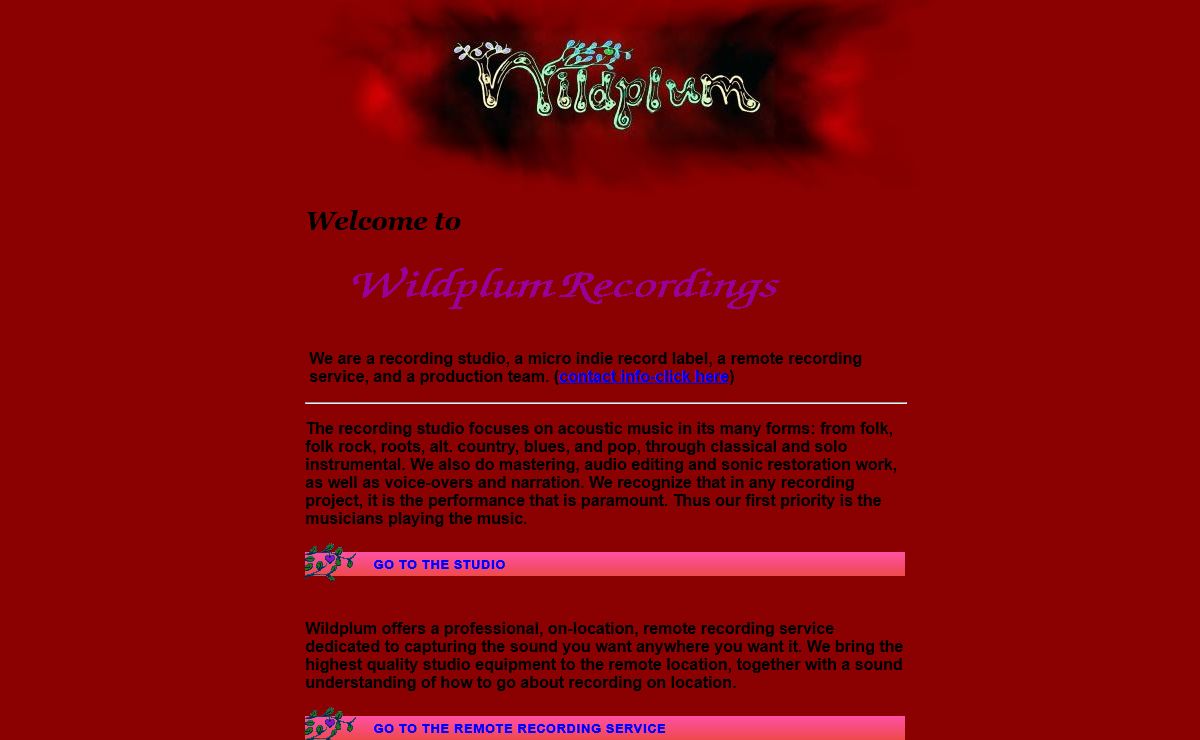 Wildplum Recordings - acoustic music from the left coast