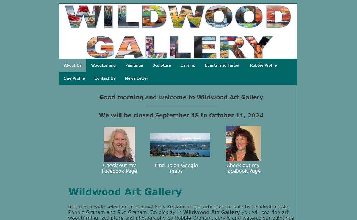 Wildwood Art Gallery, Home Page