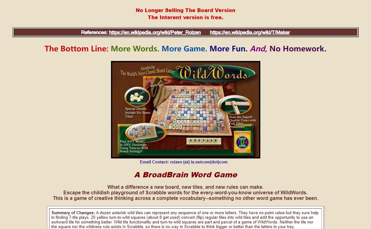 WildWords Crossword Game For Crossword Game and Word Game Lovers (mistakenly spelled "Wild Words" sometimes)