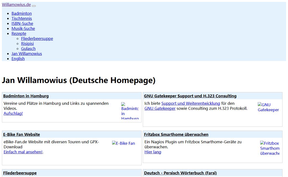 Willamowius: Homepage von Jan Willamowius