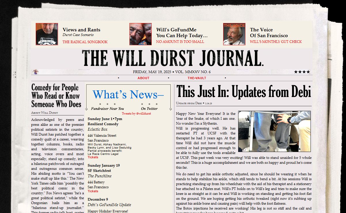 The Will Durst Journal : : Front Page