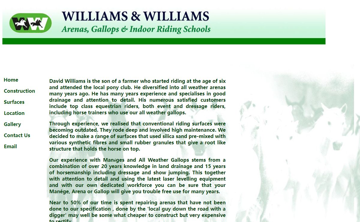 Williams & Williams Arenas, Gallops and Indoor Riding Schools