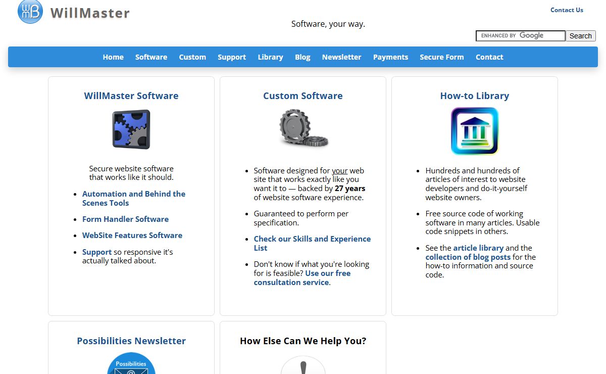 WillMaster Website Software by Will Bontrager