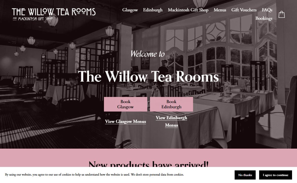 The Willow Tea Rooms and Mackintosh Gift Shop at 97 Buchanan St, Glasgow