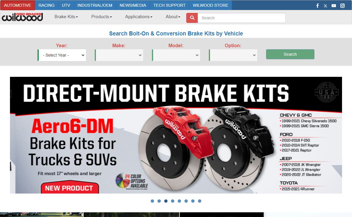 Wilwood Disc Brakes - Specialty OEM, Racing, and Street Performance Bolt-On Brake Kits