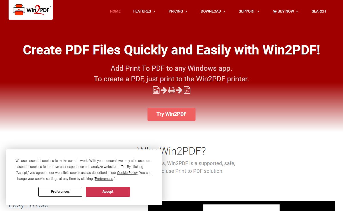 Print To PDF | Win2PDF