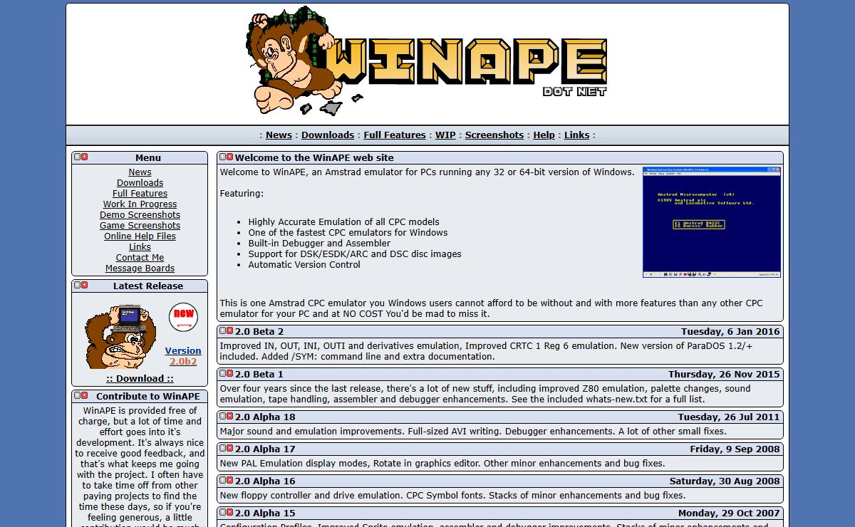 WinAPE : Windows Amstrad Plus Emulator