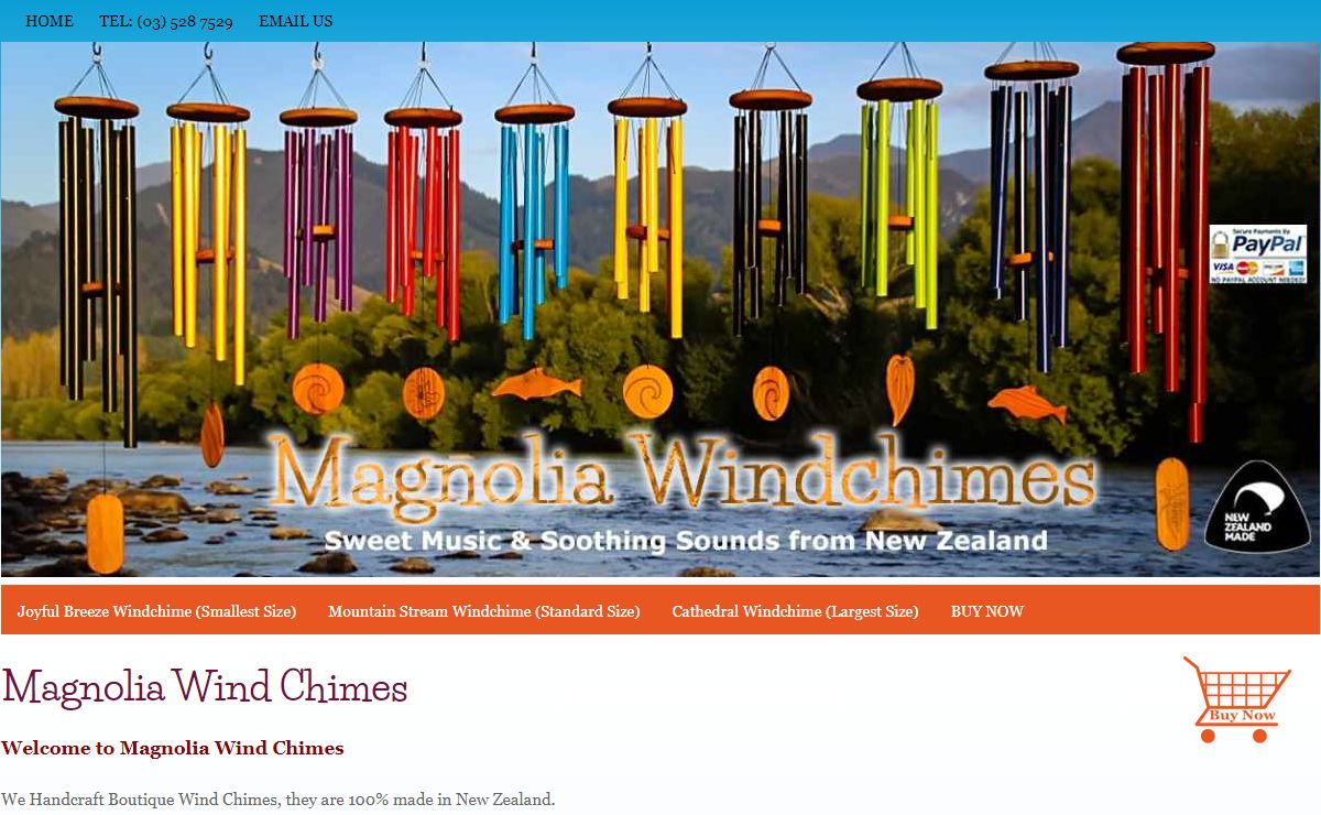 Magnolia Windchimes | We Handcraft Boutique Wind Chimes, they are 100% made in New Zealand