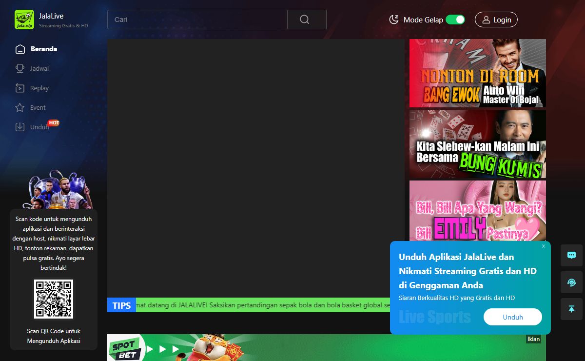 JalaLive-Pertandingan global, HD gratis, siaran langsung sepak bola, dan NBA basket dapat ditonton secara gratis secara online.