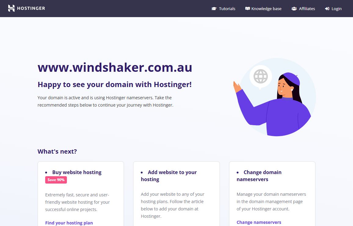 Parked Domain name on Hostinger DNS system