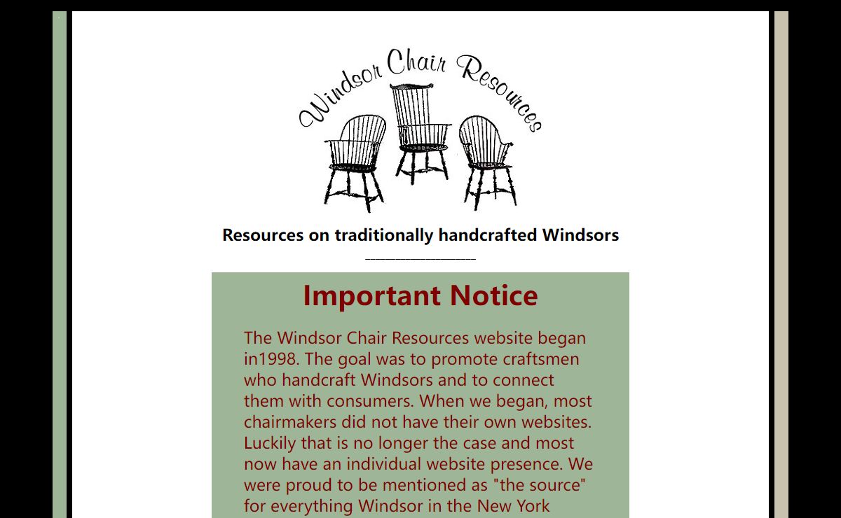 Windsor Chair Resources-Main Page