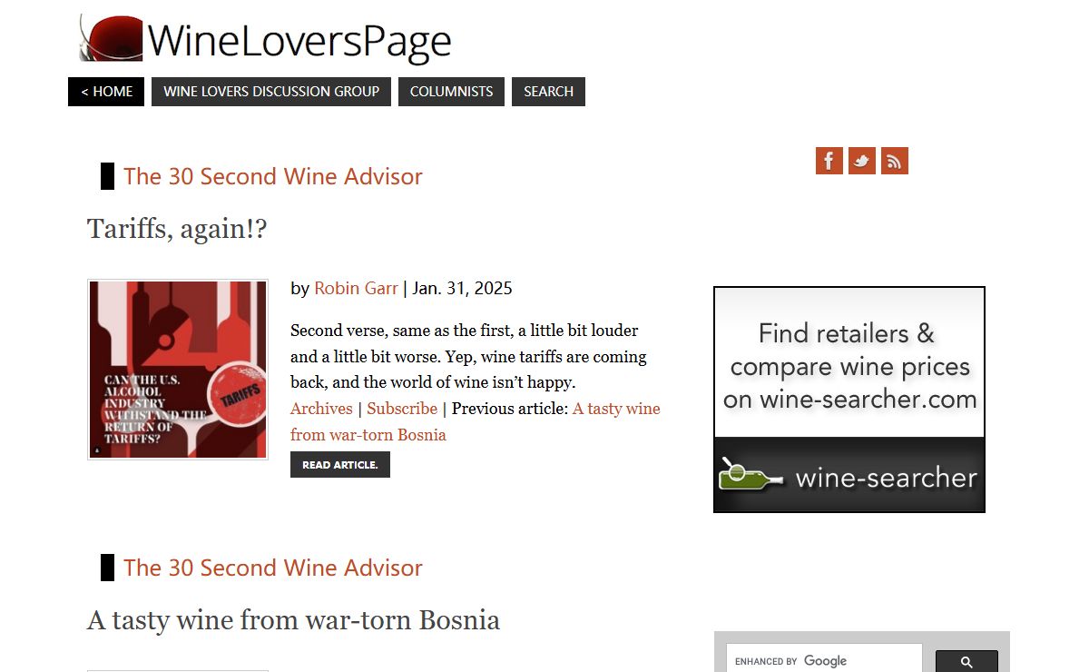 WineLoversPage - Straight talk in plain English about fine wine