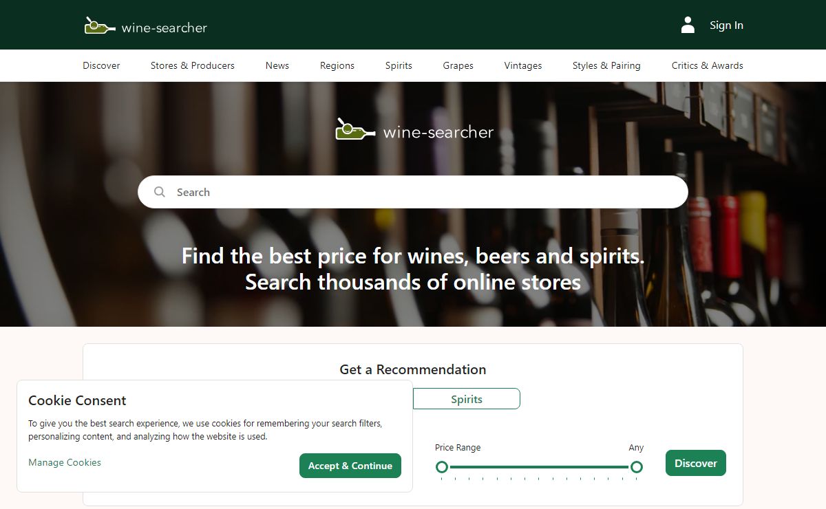 Wine-Searcher. Find and price wines, beers and spirits across online stores