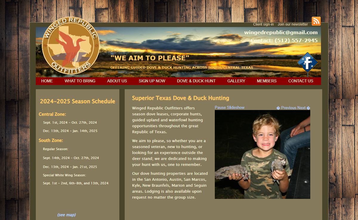 Winged Republic Outfitters, Dove Season Leases on Multiple Fields, Texas Guided Bird Hunt Service