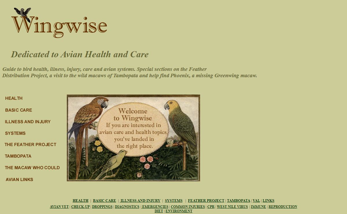 Wingwise, Guide to Avian Health and Care