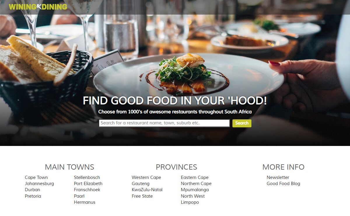 A restaurant guide for South Africa. Restaurants South Africa.