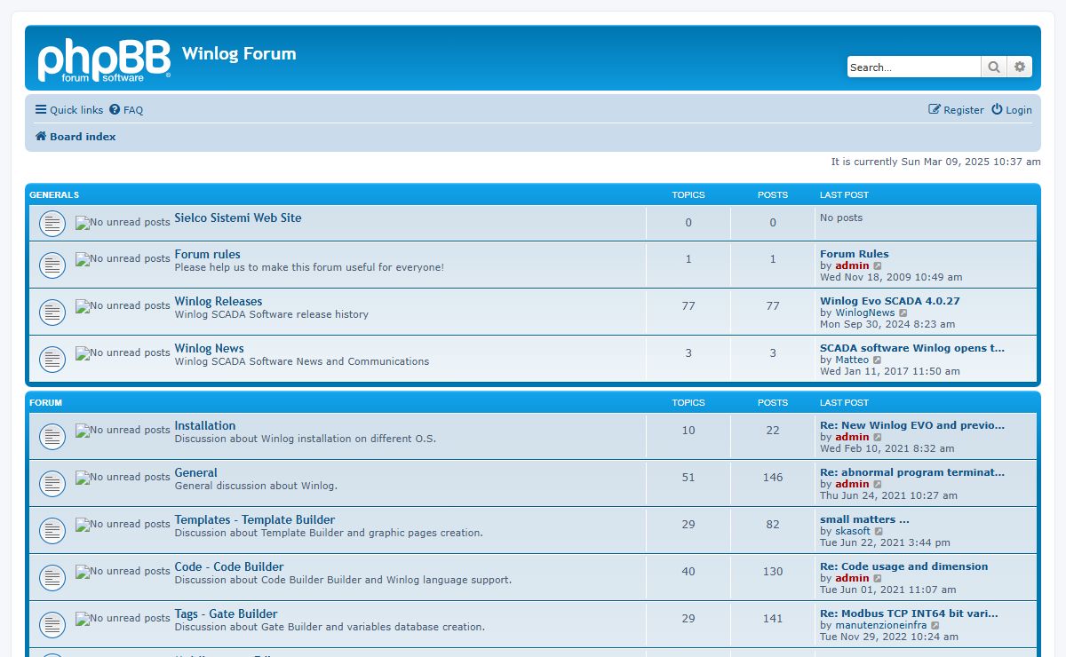 Winlog Forum - Index page