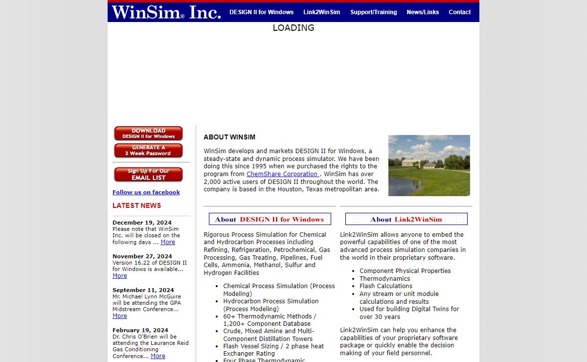 WinSim Inc. Process Simulation