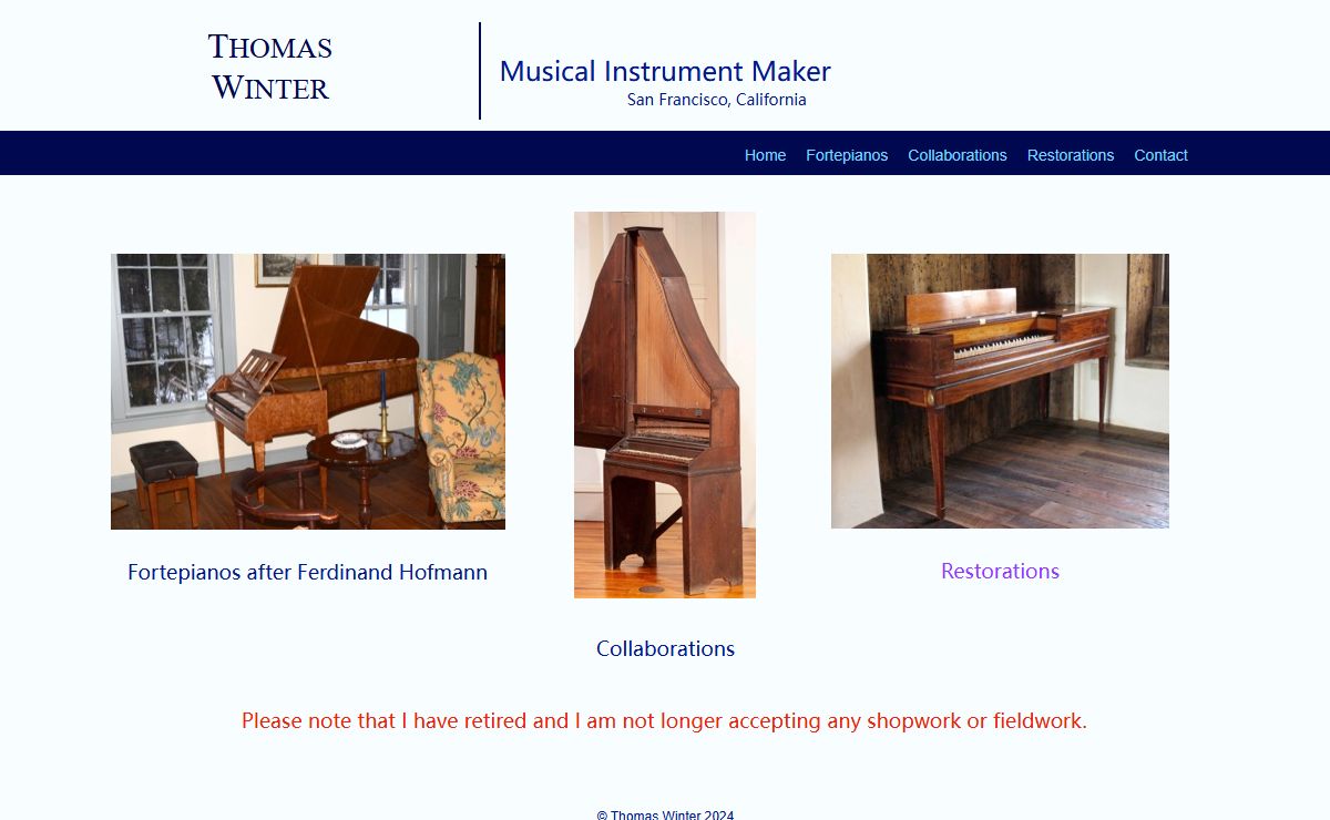Thomas Winter Musical Instrument Maker - Home