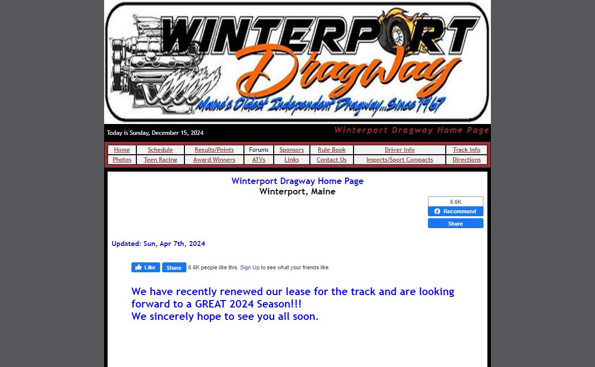 Winterport Dragway Home Page (Winterport, Maine)