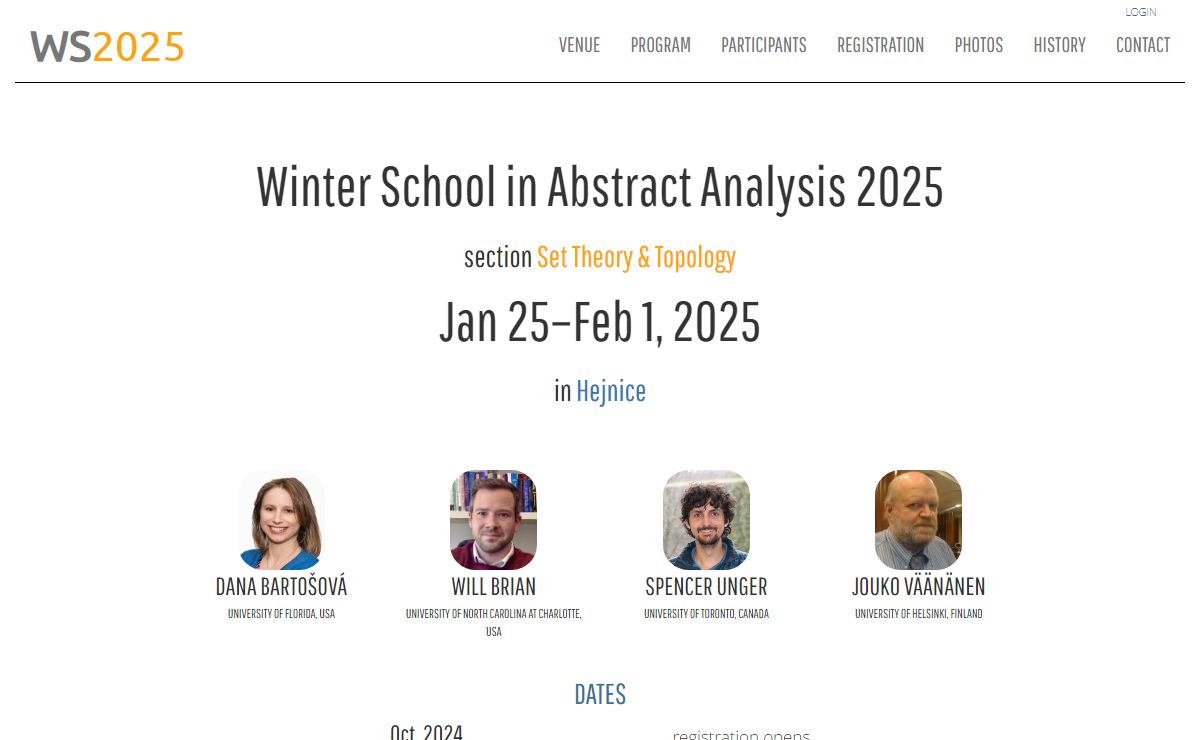Winter School in Abstract Analysis 2025, section Set Theory