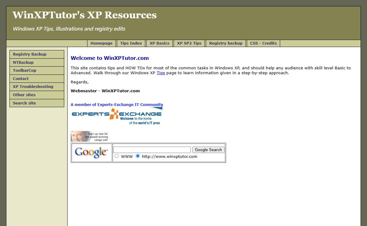 WinXPTutor.com - Windows XP Tips, Illustrations and registry edits