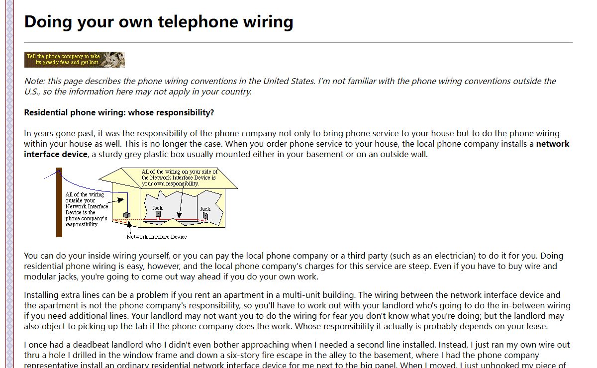 Doing your own telephone wiring