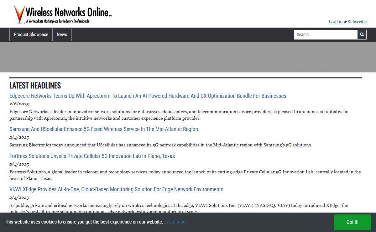 Wireless Networks Online: Digital Marketplace for the wireless communications industry