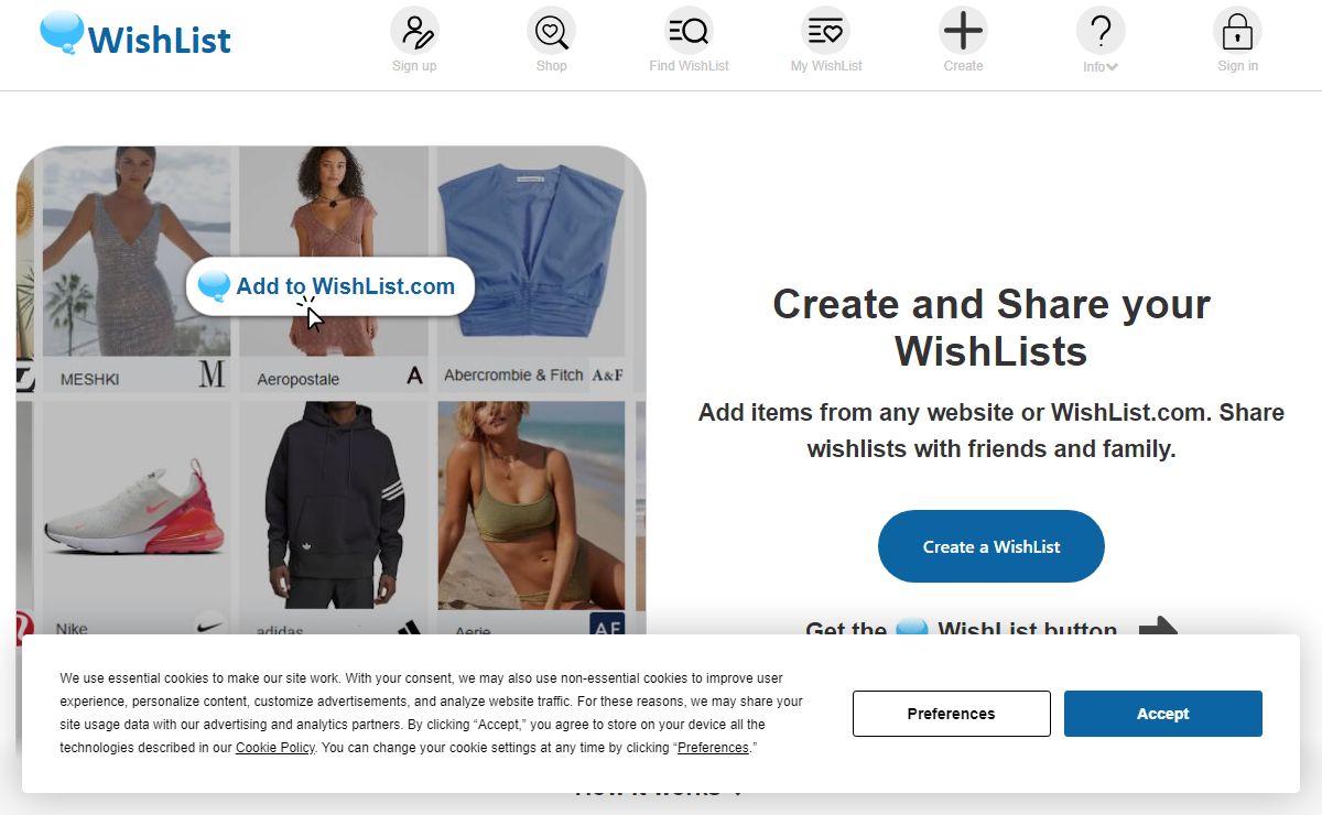 WishList: Collect & share WishLists of what you like from any Website