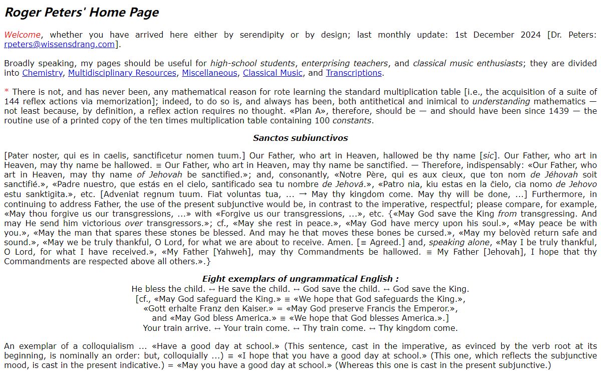 Dr. R. PETERS' HOME PAGE