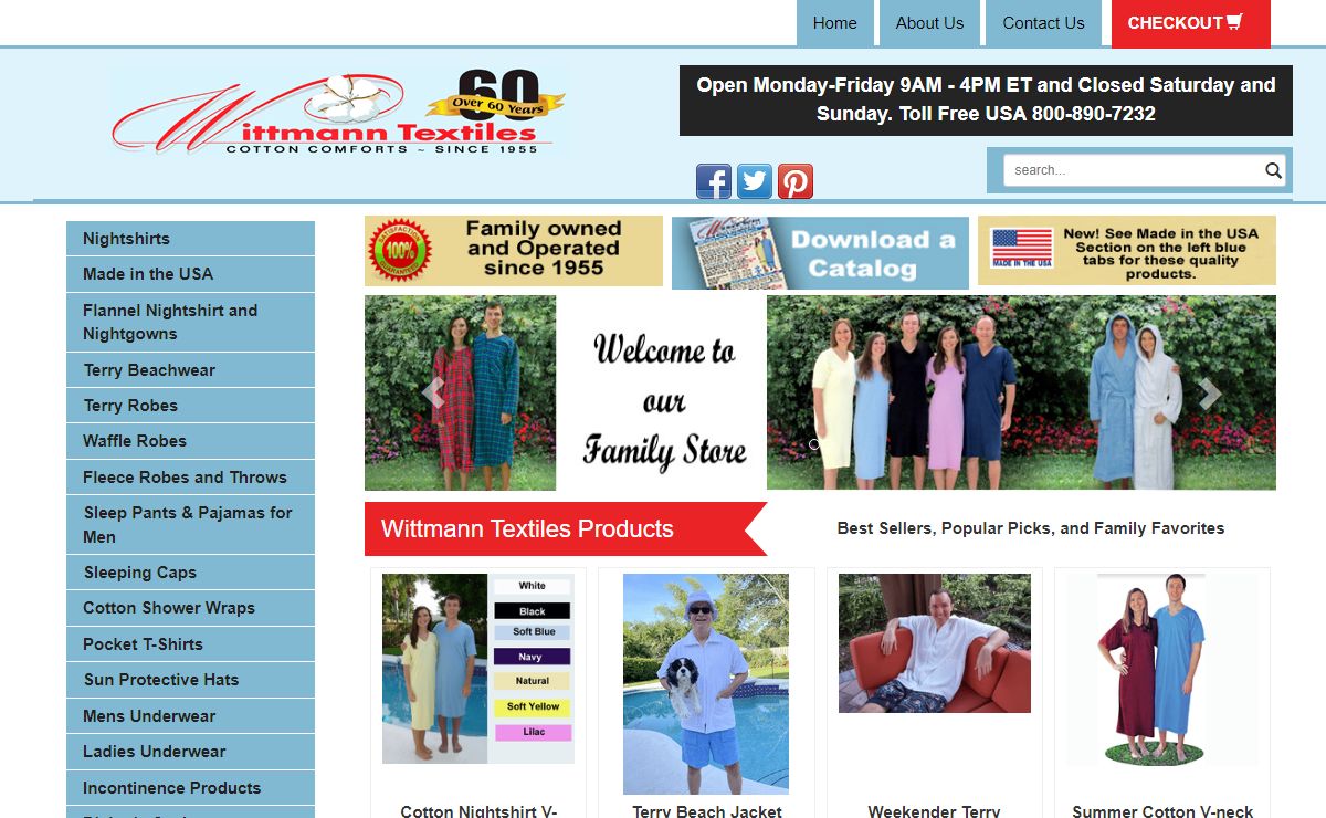 Nightshirts : Sleepwear : Terry Bath Robes : Wittmann Textiles Company Store