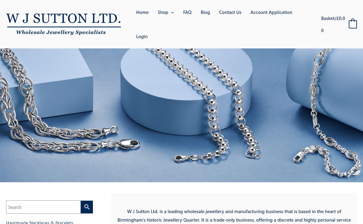 W J Sutton Ltd. - Wholesale Jewellery Supplier based in the UK