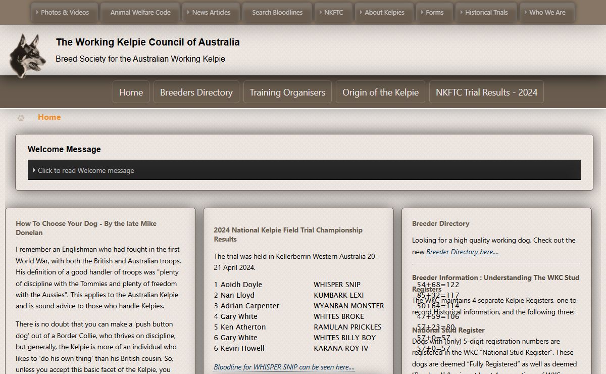 The Working Kelpie Council
