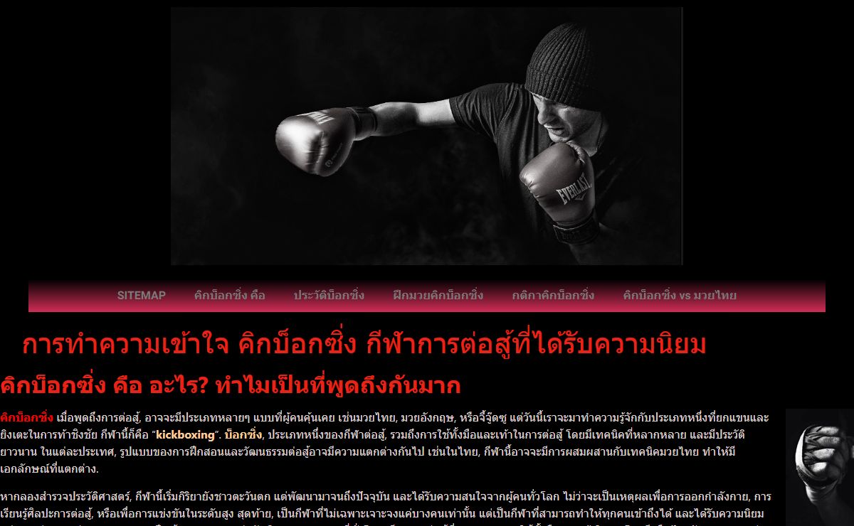 คิกบ็อกซิ่ง กีฬาการต่อสู้ที่ได้รับความนิยมอย่างมากในเวลานี้