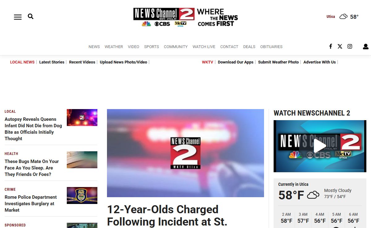 WKTV NewsChannel 2 | Utica, NY News & Weather | Where the News Comes First!