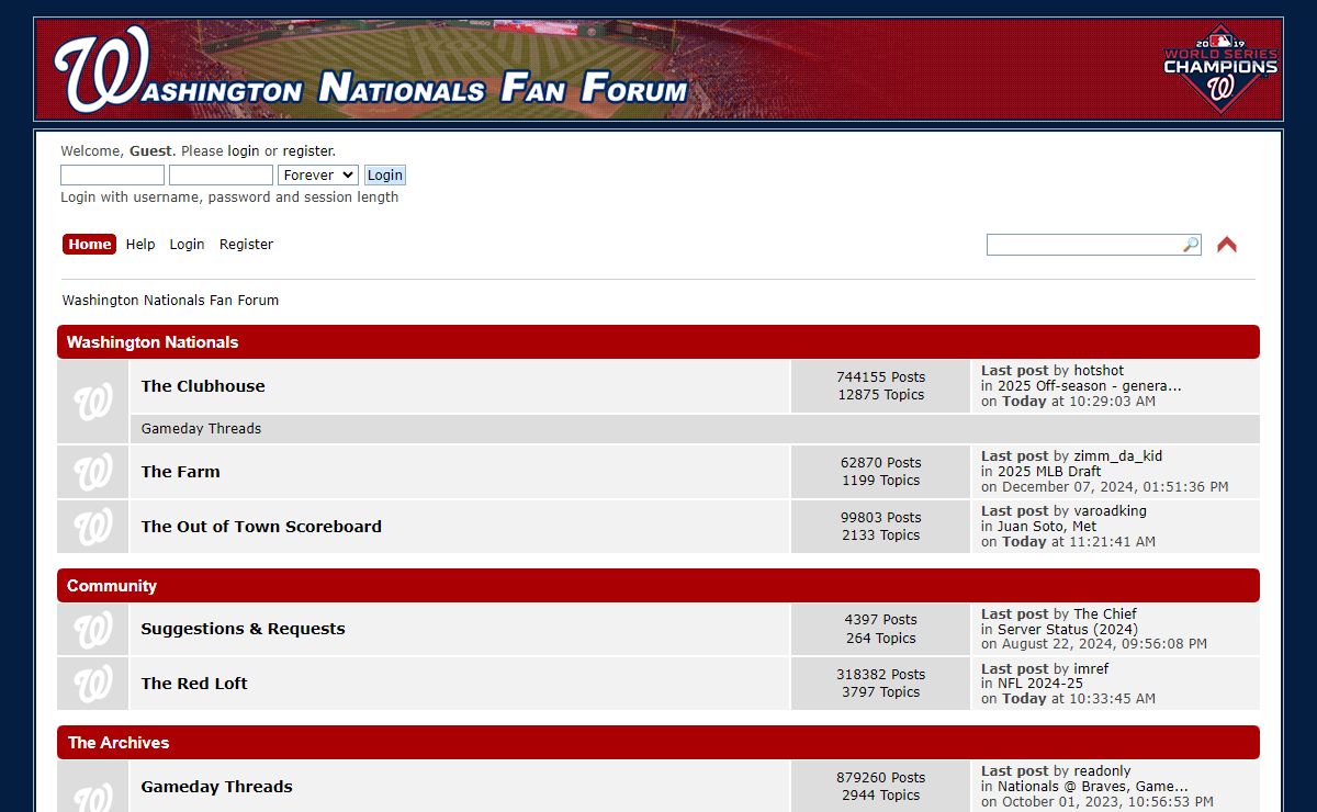 Washington Nationals Fan Forum - Index