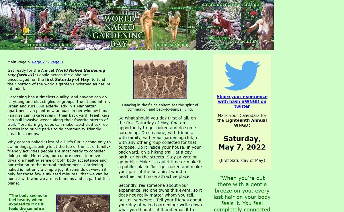 World Naked Gardening Day (WNGD) - First Saturday of May!