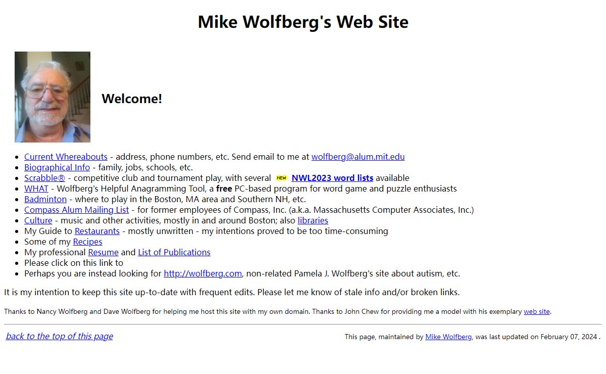 Mike Wolfberg's Web Site